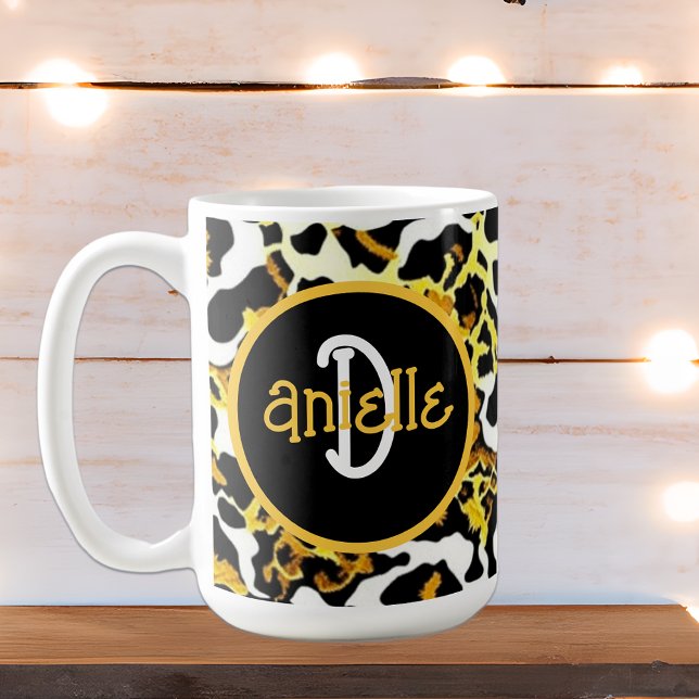 Personligen Leopard och Zebra Päls Print Kaffemugg (Skapare uppladdad)