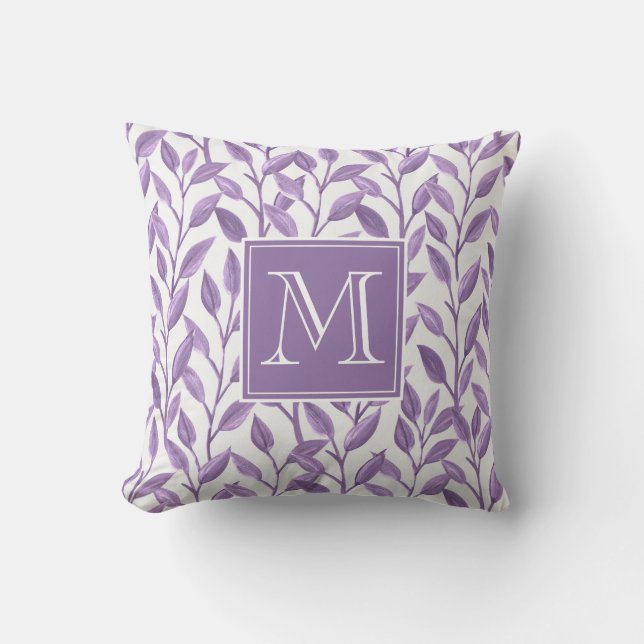 Personligen Light Lila Löv Monogram Kudde (Framsida)