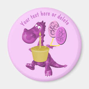 Personligen lila Dragon Cupkaka Balloons Magnet