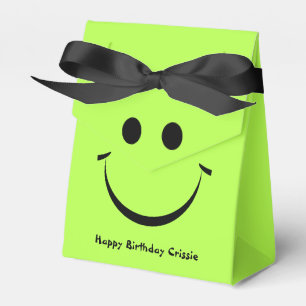 Personligen Lime Green Lycklig Ansikte Birthday Presentaskar