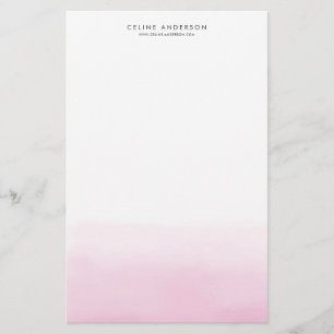 Personligen ljus rosa vattenfärg, Ombre-övertoning Brevpapper