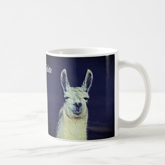 Personligen Llama Ansikte Digital Art Pencil Kaffemugg (Höger)