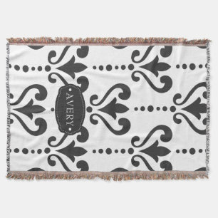 Personligen Luxury Black and White Filt