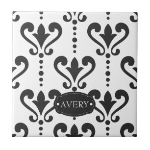 Personligen Luxury Black and White Kakelplatta