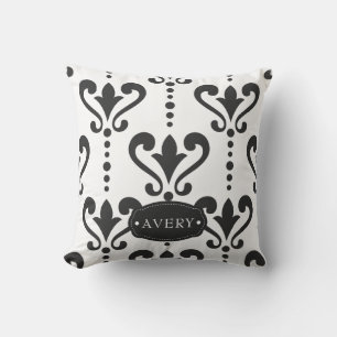 Personligen Luxury Black and White Kudde