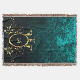 Personligen Luxury Damask guld Ram Filt