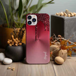 Personligen Luxury Gnistra Red Dripping Glitter
