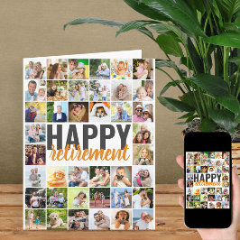 Personligen Lycklig Pension 40 Pic Photo Collage Kort