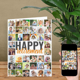 Personligen Lycklig Pension 40 Pic Photo Collage Kort