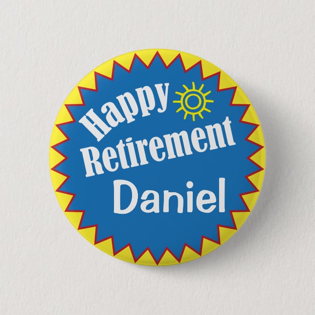 Personligen lycklig Pension Party Knapp (Framsida)