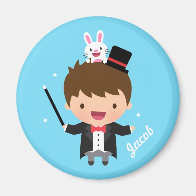 Personligen Magic Bunny Trick Magnet (Framsidan)