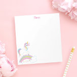 Personligen Magic Rainbow Unicorn Anteckningsblock<br><div class="desc">Anteckningsblock av krona med stjärnor och regnbåge. Personliggör med namn att göra en roligt till en tjej!</div>