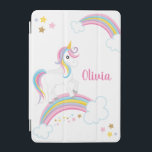 Personligen Magic Rainbow Unicorn iPad Mini Skydd<br><div class="desc">En söt ipad cover med stjärnor och regnbåge. Personliggör med namn att göra en roligt till en tjej!</div>