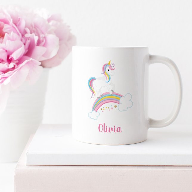 Personligen Magic Rainbow Unicorn Kaffemugg (Skapare uppladdad)