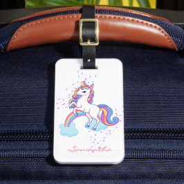 Personligen Magic Unicorn Rainbow Bagagebricka