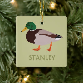 Personligen Mallard Anka Realistic Illustration Julgransprydnad Keramik