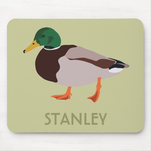 Personligen Mallard Anka Realistic Illustration Musmatta (Framsidan)