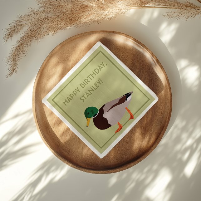 Personligen Mallard Anka Realistic Illustration Pappersservett (Skapare uppladdad)
