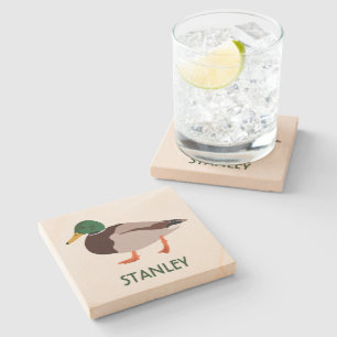 Personligen Mallard Anka Realistic Illustration Stenunderlägg