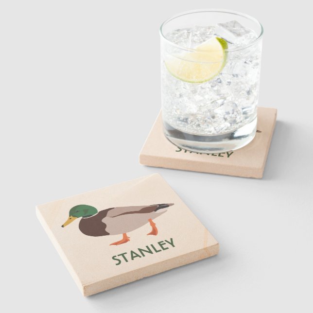 Personligen Mallard Anka Realistic Illustration Stenunderlägg (Sidan)