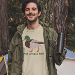 Personligen Mallard Anka Realistic Illustration T Shirt<br><div class="desc">Lägg till ett eget meddelande om du vill skapa anpassningsbarnas grafik som är perfekt för fågelt älskare. Lägg till en namn, en ställe namn eller en egen roligt slogan för att skapa en t-shirt som är unik för dig. Den här skjortan är en realistisk illustration av en manlig gräsänder anka...</div>