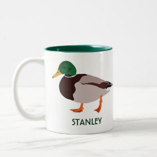 Personligen Mallard Anka Realistic Illustration Två-Tonad Mugg