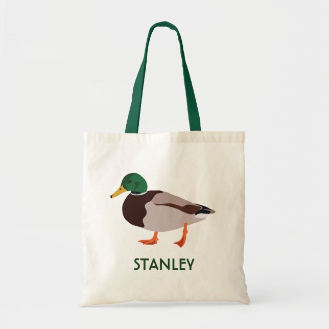 Personligen Mallard Anka Realistic Illustration Tygkasse (Framsidan)