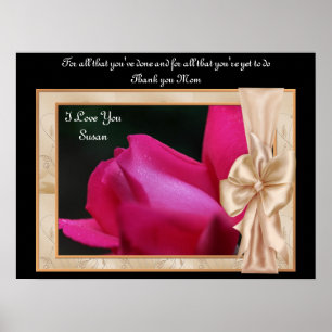 Personligen Mamma för Rosenknopp i Tack Poster Skr