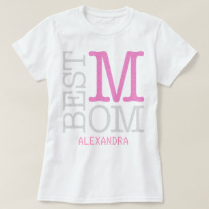 Personligen Mamma Rosa Silver Glitter Namn T Shirt