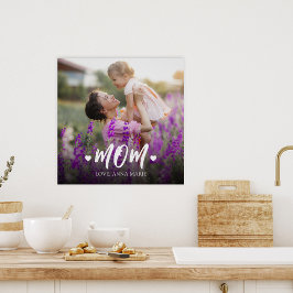 Personligen Mamma Script Heart Poster