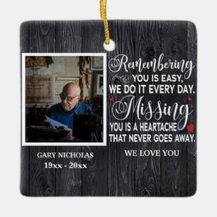 Personligen Memorial Quote - minnesfoto Julgransprydnad Keramik