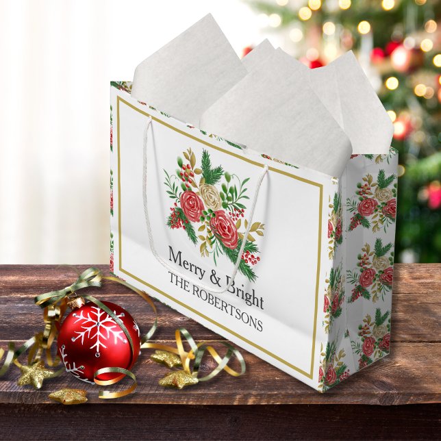 Personligen Merry and Bright Watercolor Ro (Skapare uppladdad)