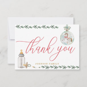 Personligen Merry Little Baby Shower Tack Kort