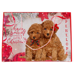 Personligen Merry Little jul Pudel Puppies
