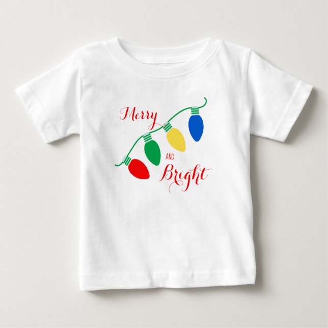 Personligen Merry och Bright jul Ljus T Shirt (Framsida)