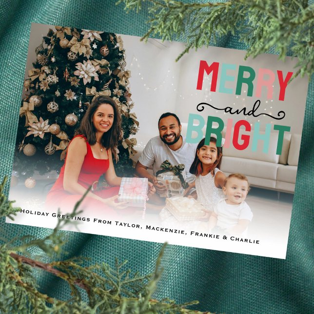 Personligen Merry och Bright Photo Julkort (Merry and Bright Photo Personalized Holiday Card
by Ricaso. Add own photograph and text message)