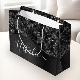 Personligen Metallic Black Glitter