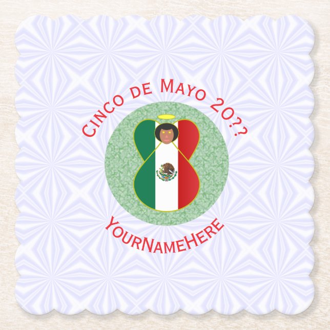 Personligen Mexican Cinco de Mayo Angel Underlägg Papper (Framsida)