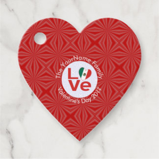 Personligen Mexikanska Röda KÄRLEK Flagga Gåvor Etiketter