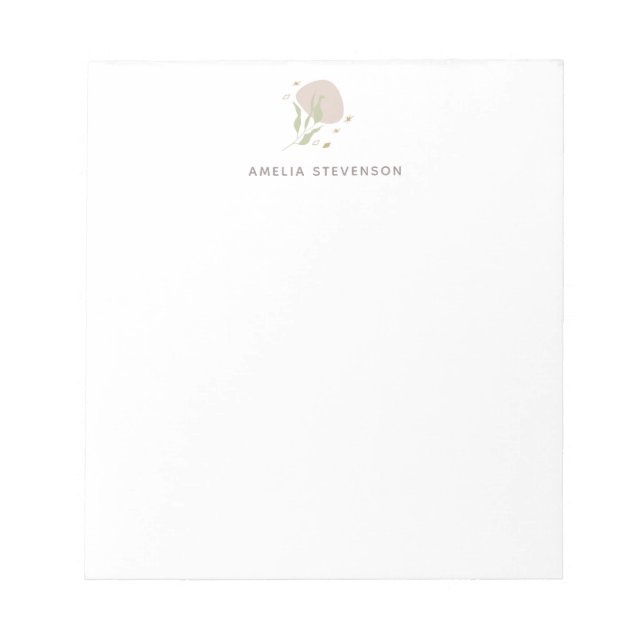 Personligen Minimalist Earthy Pastel Botanicals Anteckningsblock (Framsida)