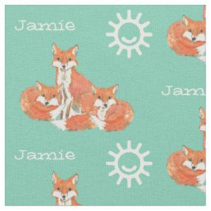 Personligen Mint Kids Sunshine Fox Tracks Tyg