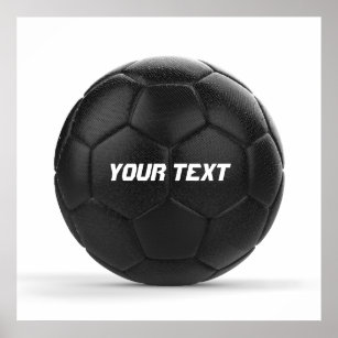 Personligen Modern Black Soccer Ball Poster