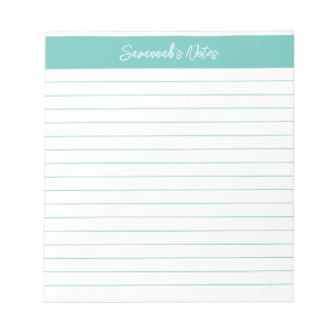 Personligen Modern Classic Elegant - Aqua Script Anteckningsblock