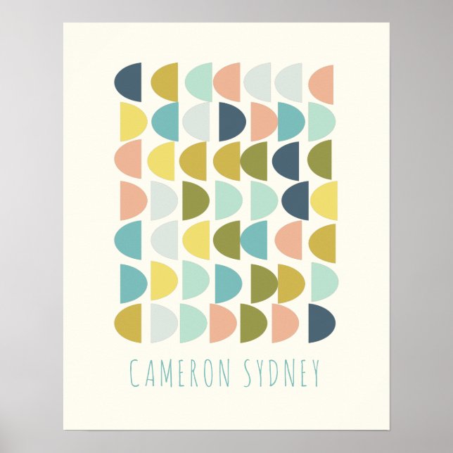 Personligen Modern Earth Tones Geometric Shapes Poster (Framsidan)