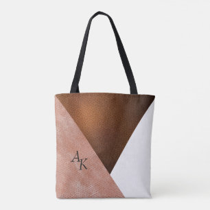 Personligen Modern Elegant Cream Leather Initialer Tygkasse