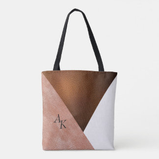 Personligen Modern Elegant Cream Leather Initialer Tygkasse