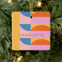 Personligen Modern färgstarka geometriska former Julgransprydnad Keramik