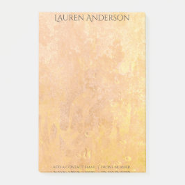 Personligen Modern Grungy Peach Guld Struktur Post-it Block