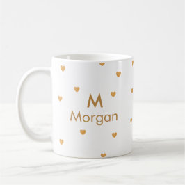 Personligen Modern Guld Foil Hearts Kaffemugg