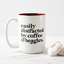 Personligen Modern kaffe och Beagle Hund älskare Två-Tonad Mugg